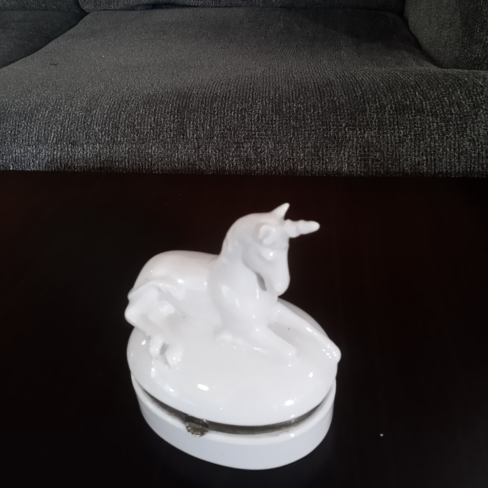 White Unicorn Trinket Box